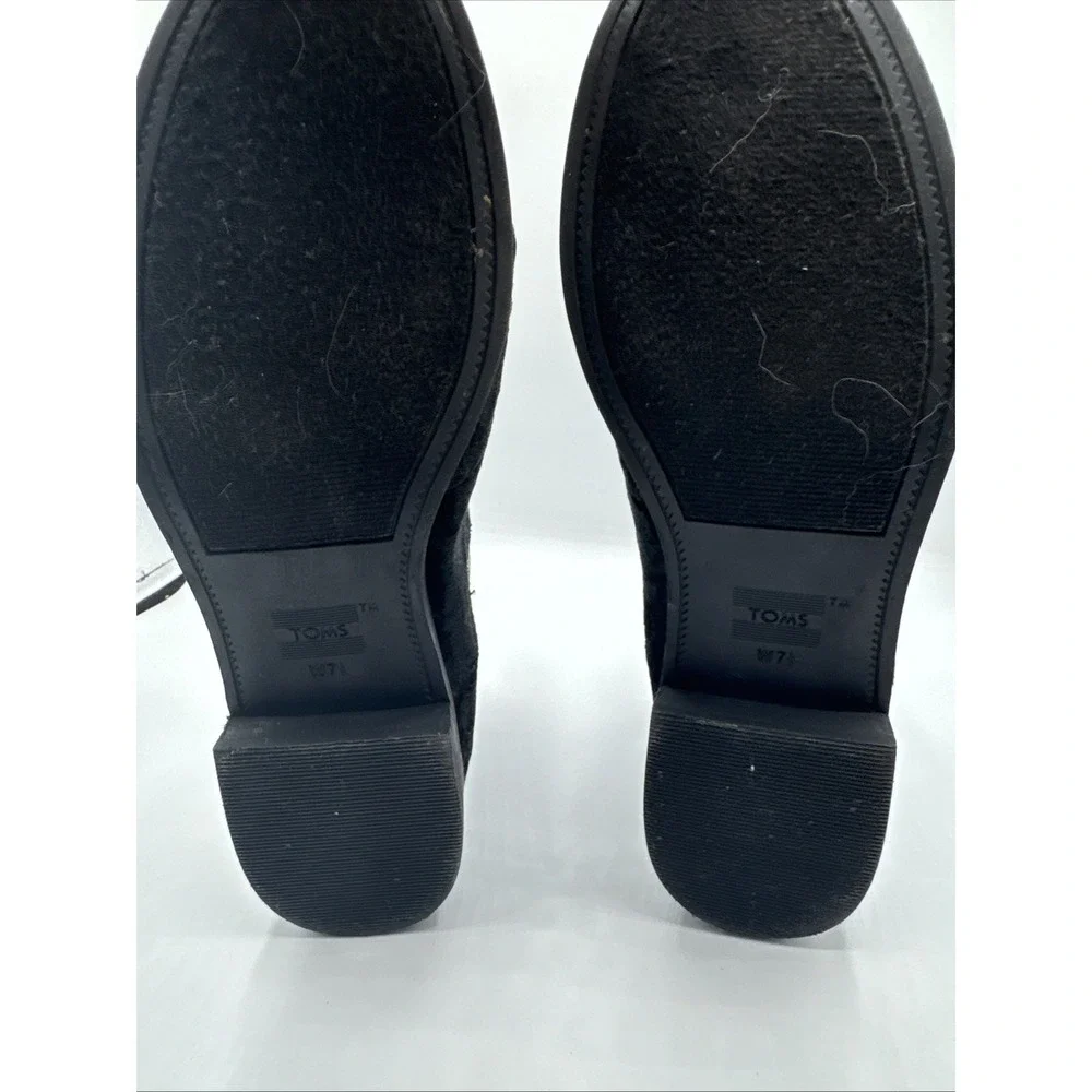 TOMS Ella Chelsea Booties Black Velvet Casual‎ Boots 10011311 Size 7.5